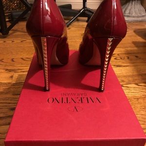 Valentino peep toe heels with studs on heel